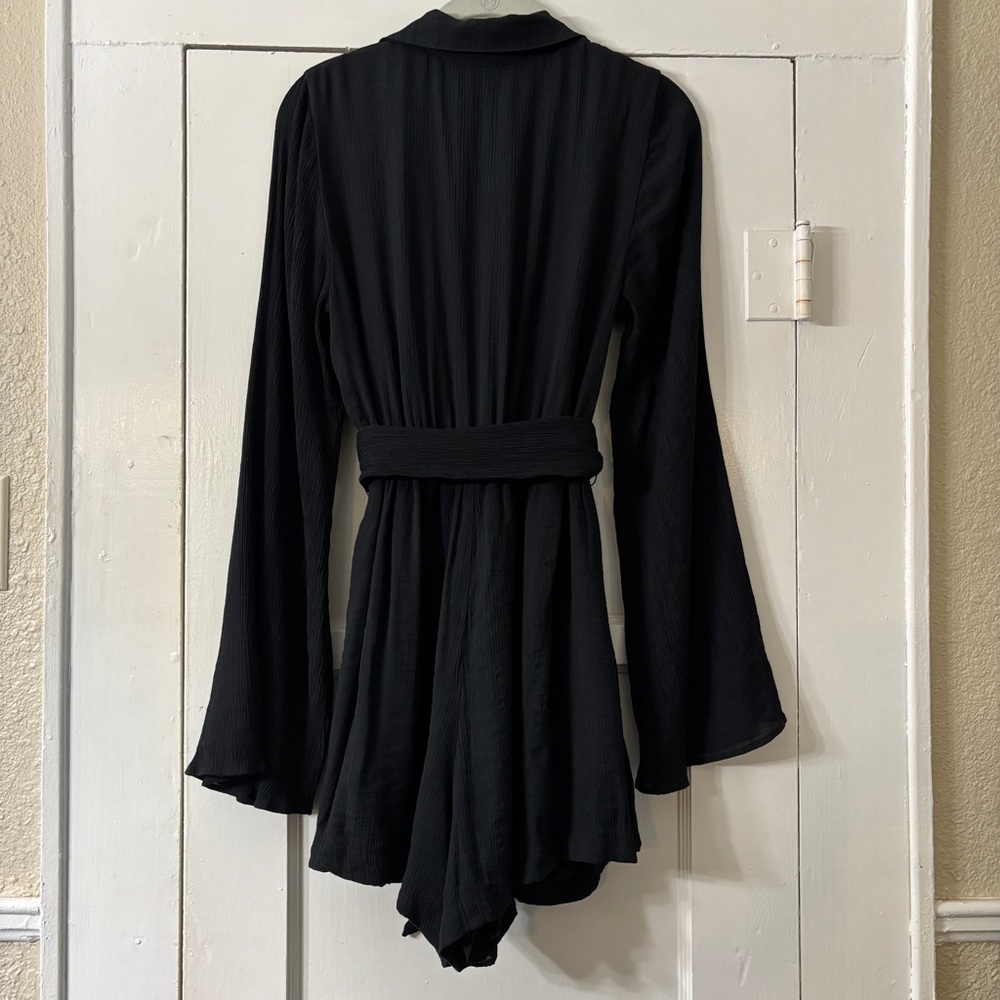 Free People One Piece Faux Wrap Long Sleeve Romper - Picture 2 of 15